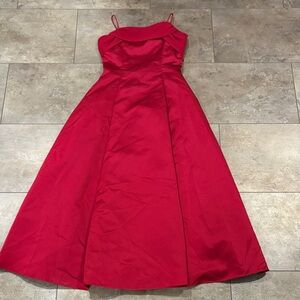 David’s Bridal Michelangelo Elegant Red Evening Gown